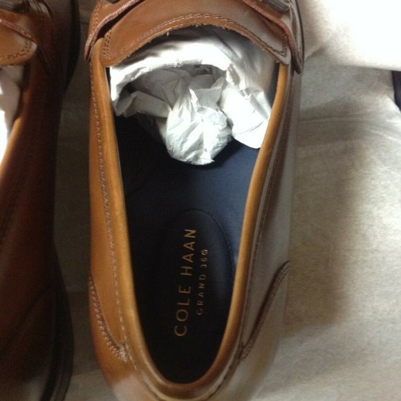 Cole Haan Men\'s Wagner Grand British Tan Leather Bit Loafers 11.5M - New in Box main image 5